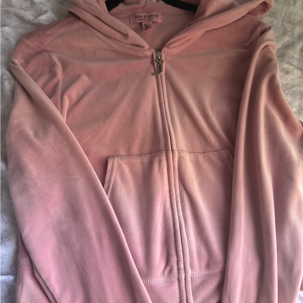 Juicy Couture Blush Pink Velour Zip-Up Hoodie